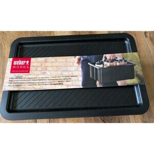 New Weber Works Caddy with Tray Lid Portable Grill Prep & Storage Organizer